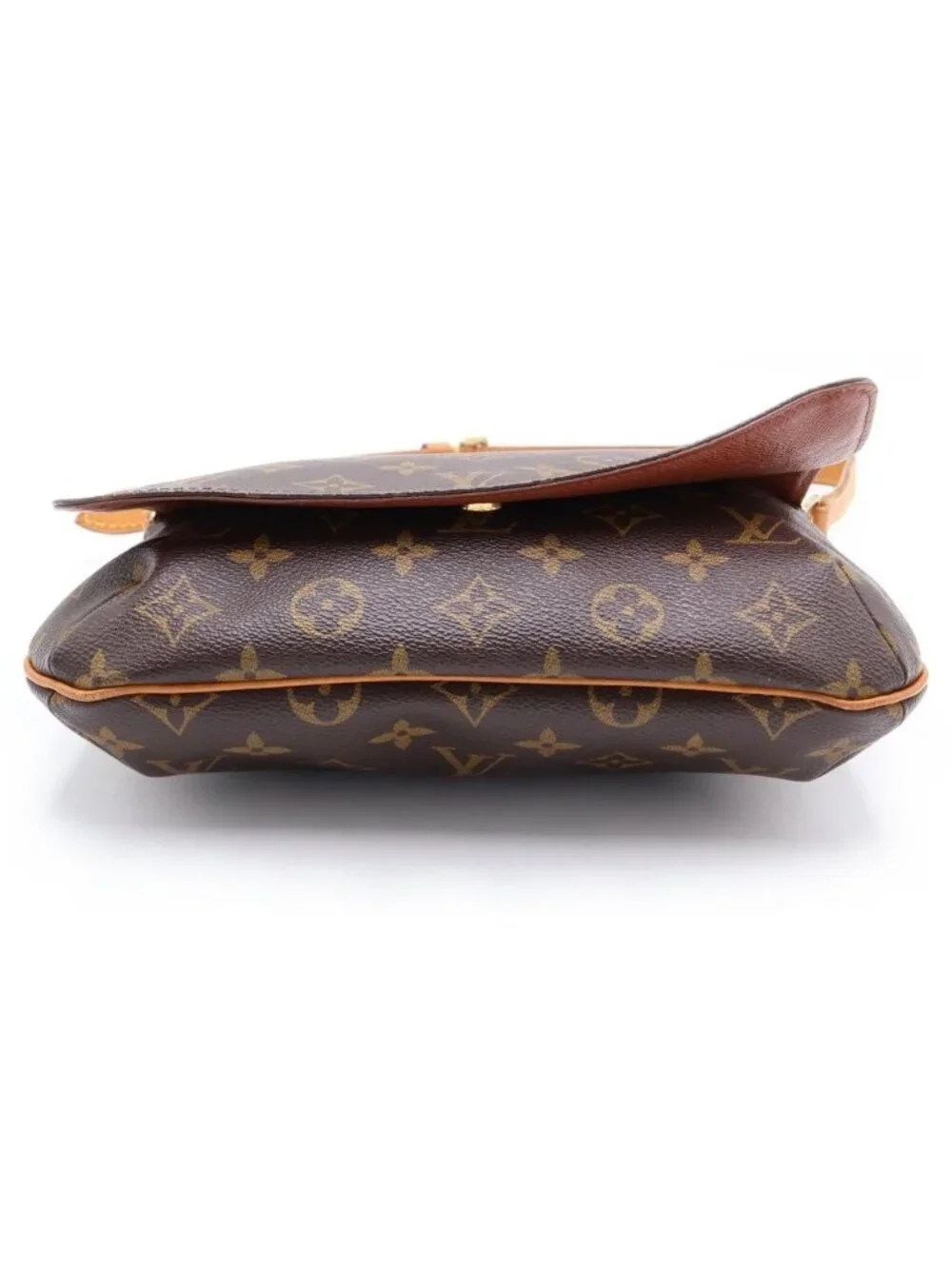 Louis Vuitton Monogram Musette Tango Leather Shoulder Bag Brown